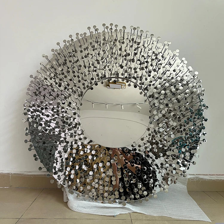 Modern Luxury Art Mirror New Design Golden Wall Convex Mirror Decorative Sunburst Metal Frame Art Mirror for Home Hotel Decor