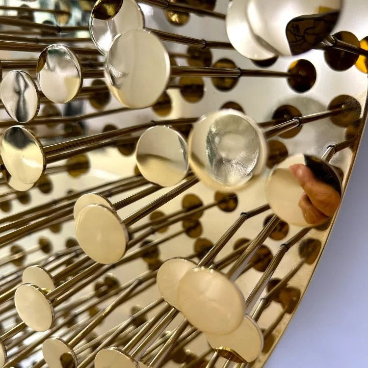 Modern Luxury Art Mirror New Design Golden Wall Convex Mirror Decorative Sunburst Metal Frame Art Mirror for Home Hotel Decor