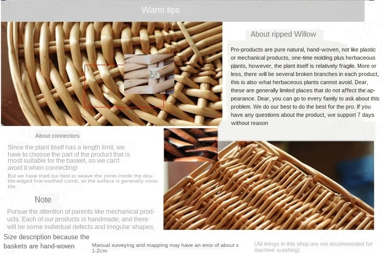 Rattan Hamper Stylish Laundry Basket with Lid for Home Weaving Decorative Storage Bin Woven Clothes Holder