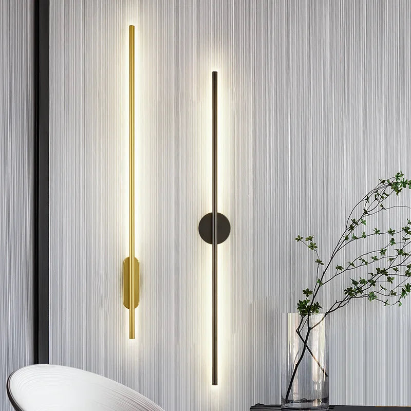 AB Modern Simple Living Room Bedroom Bedside Linear Wall Sconce Lamps up Down Background Opposite Luminous Black Led Wall Light