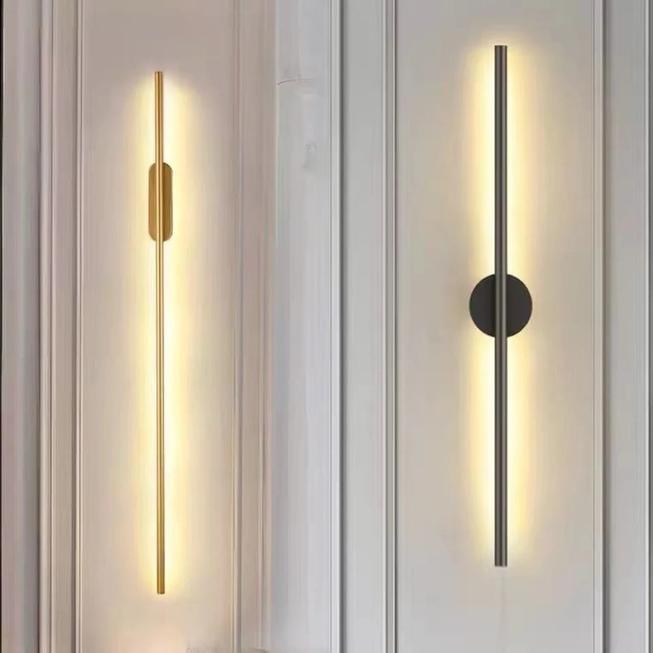 AB Modern Simple Living Room Bedroom Bedside Linear Wall Sconce Lamps up Down Background Opposite Luminous Black Led Wall Light