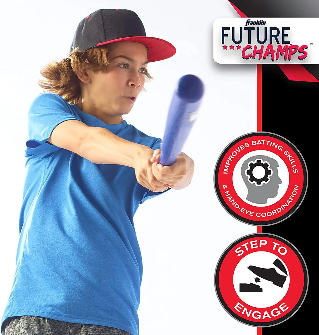 Sport Baseball Toy T-Ball Pitching Machine with 3 Plastic Balls 1 Bat and Ball Launcher Kids Outdoor Play Exercise Batting Skill