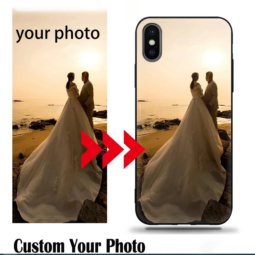 DIY Photo Phone Case for iPhone 17 Pro Max Air 16 Plus 15Pro 14 13 12 Mini 11 Custom Personalized Picture Silicone Glass Cover