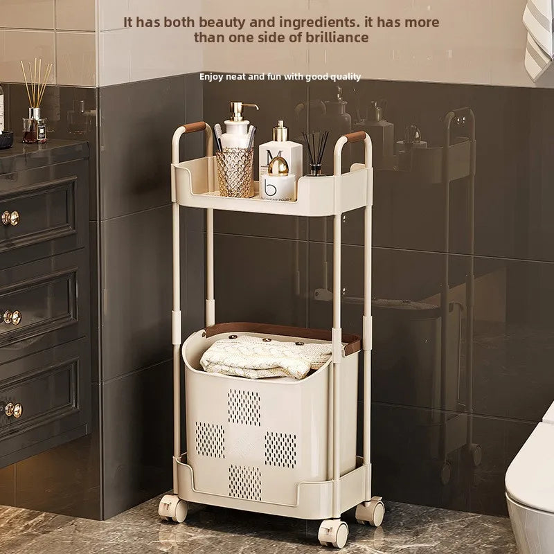 Multi-Functional Laundry Hamper for Home - Large Movable Clothes Basket with Storage Shelf, Bathroom Organizer & Sorting Rack