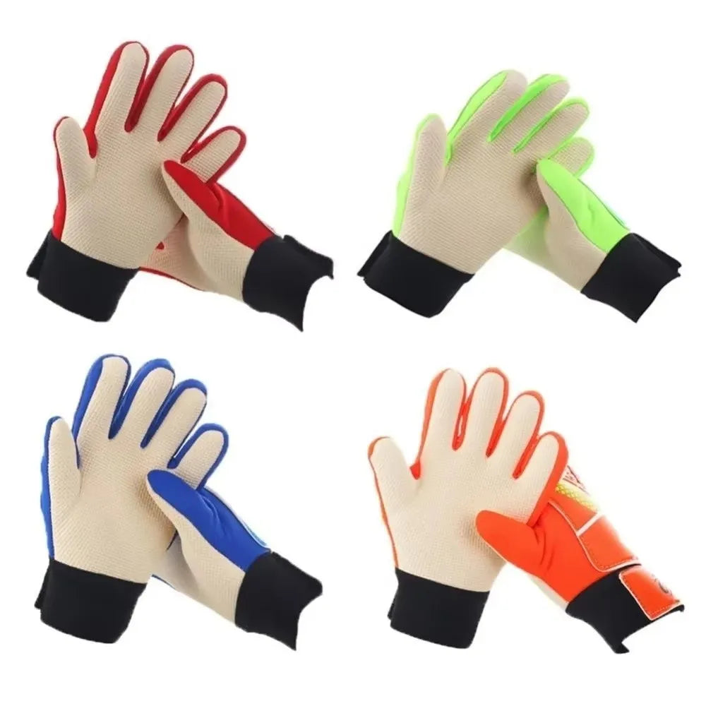 1Pair Professional Kid's Soccer Goalkeeper Gloves Soccer Goalie Latex Full Finger Gloves Protection Gloves Strong