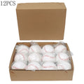 12 Pcs Nine inches Baseball Softball Hardball Training Balls Handmade Baseballs Hard&Soft Baseball Outdoor Practice Team Game