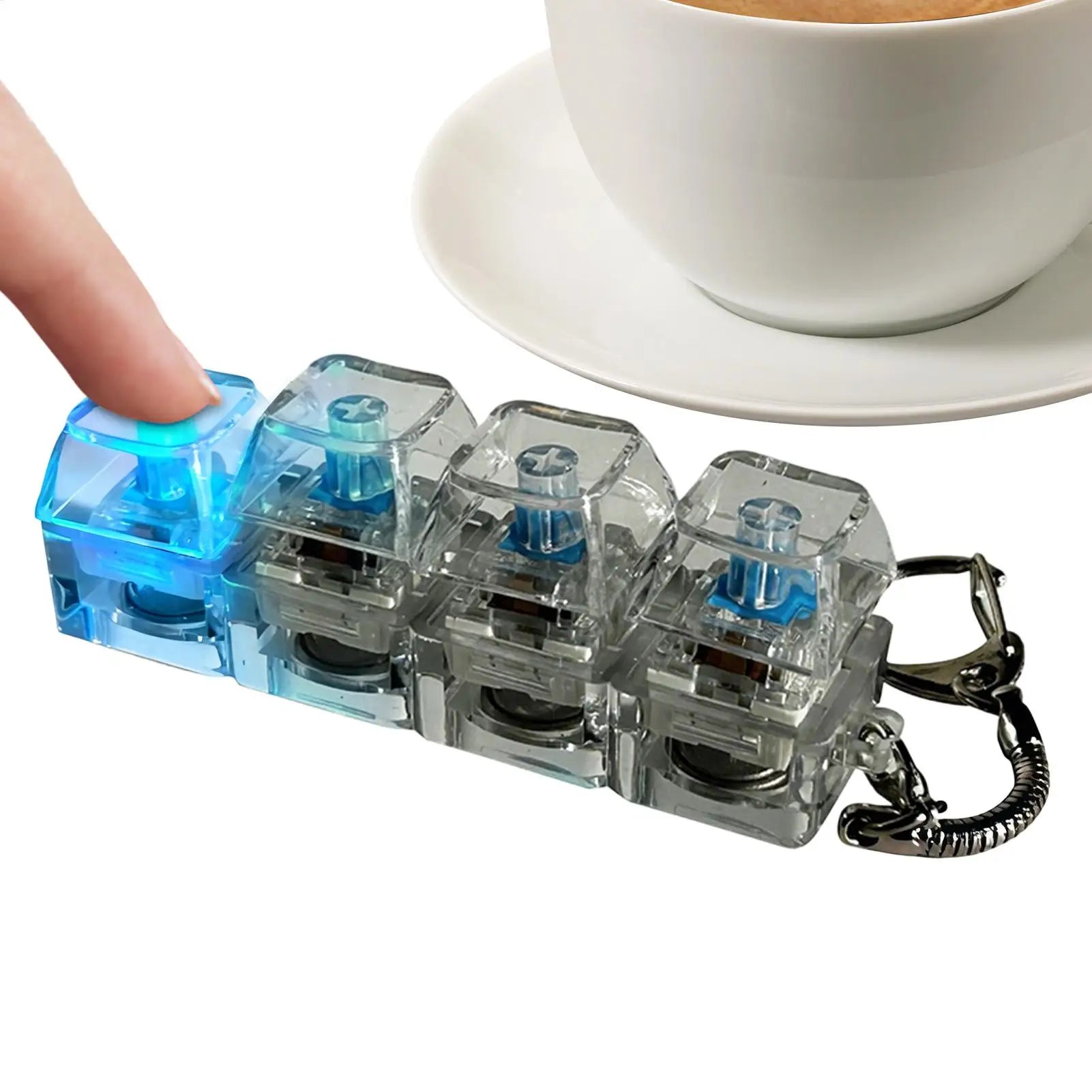 Keyboard Fidget Clicker Portable Charm Realistic Clicker Button Fidget for Adults for Adults Boys Girls Family Travel Backpack