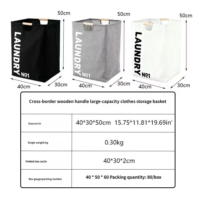 Large Laundry Hamper Clothes Hamper for Laundry Foldable Laundry Basket with Handle Cotton Fabric Storage Bin for Clothes Toys