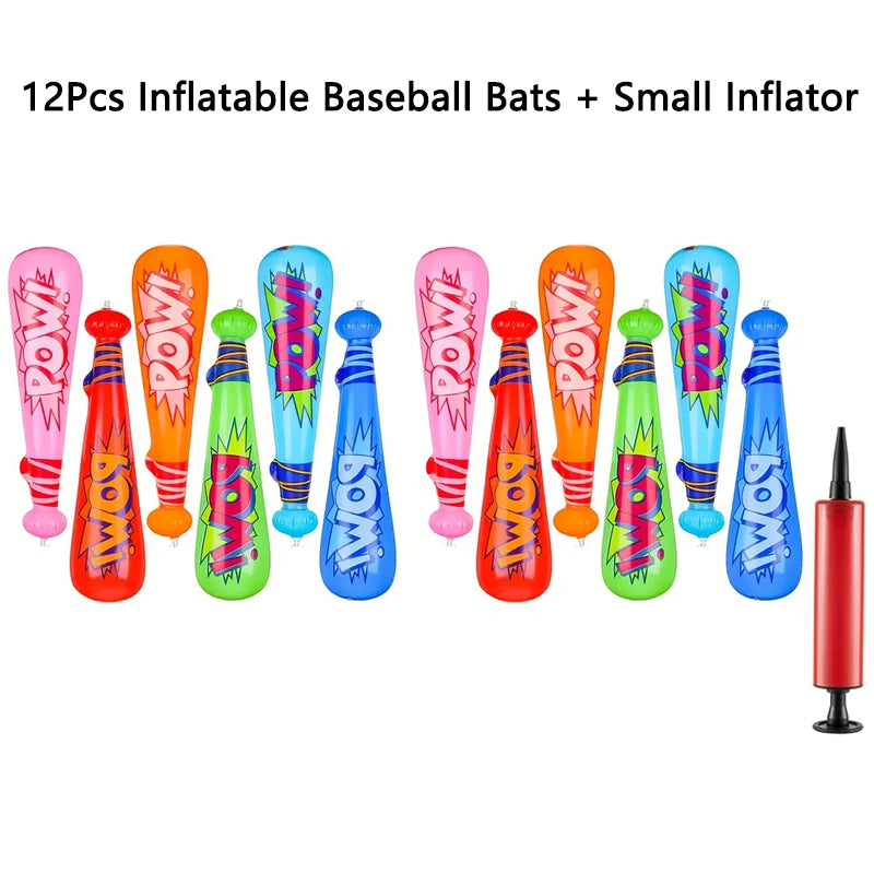 6/12Pcs Pow Inflatable Baseball Bats 17 Inch Inflatable Toy Bats for Kids Baseball Party Decoration Favor Beach And Pool Toys