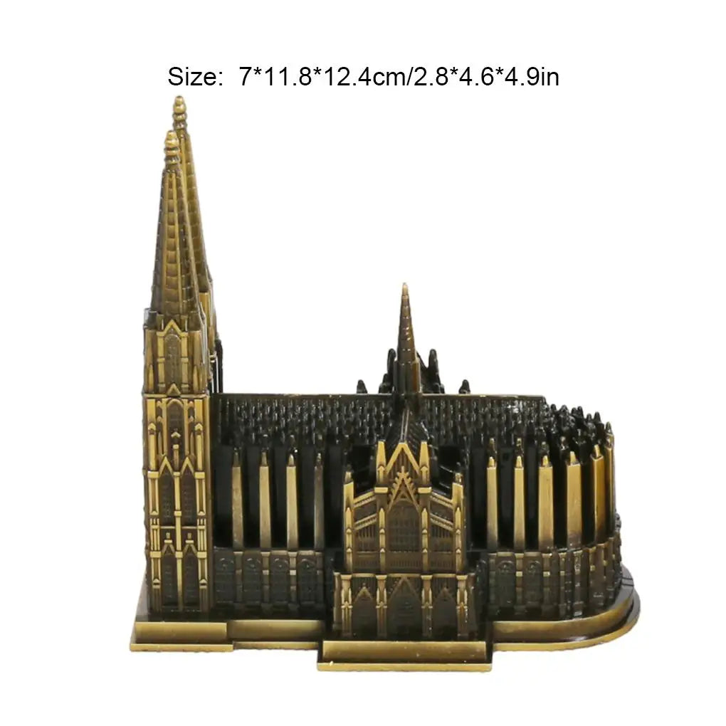 Cologne Cathedral Model Alloy Germany Landmark of the City Architecture Model Cologne Cathedral Craft Ornament 7x11.8x12.4 cm
