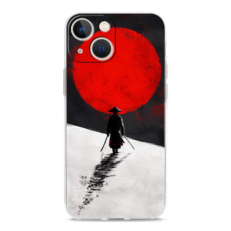 Phone Case For iPhone 17 Cases iPhone Air 16 15 12 13 14 Pro Max 7 8 Plus 16Pro iPhone11 Soft Cover Japanese Samurai Art
