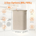 85L Laundry Hamper with Handles Inner Bag Plastic Frame Good Support Large Capacity Dirty Clothes Basket
