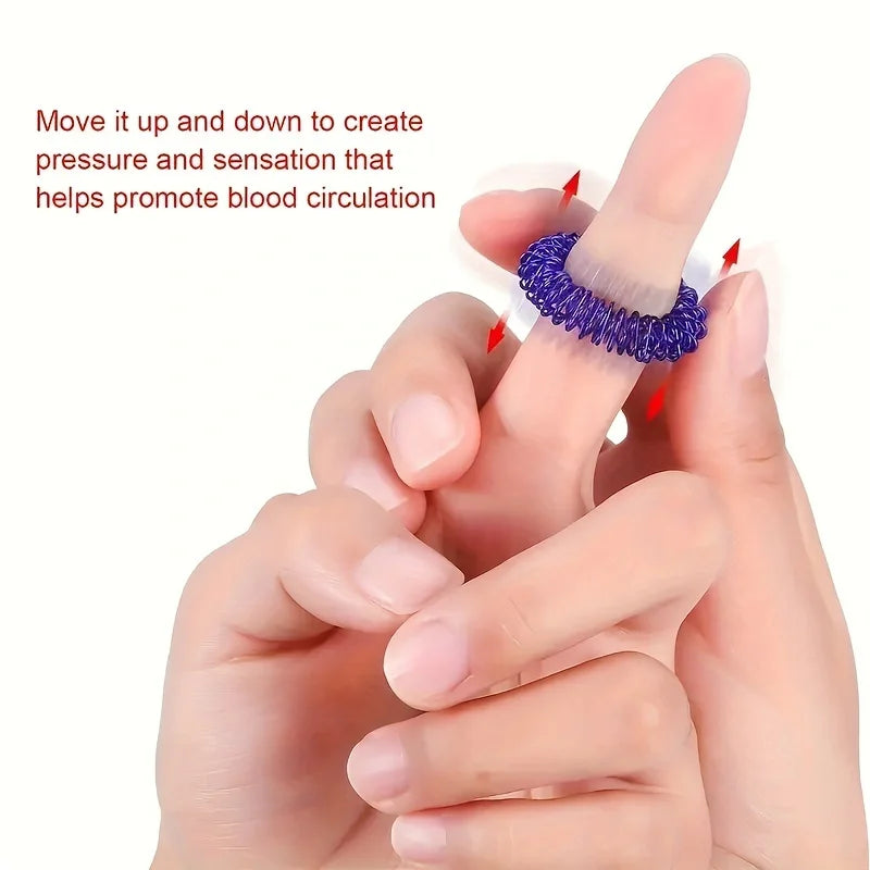 5Pcs/Pack Spiky Sensory Fidget Ring Toys for Children Adult Massager Hand Acupressure Finger Ring Toy Massage Circle Kids Gift