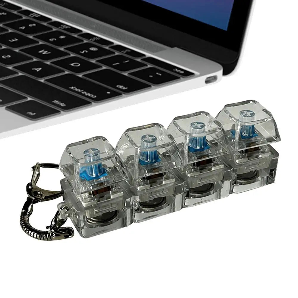 Keyboard Fidget Clicker Portable Charm Realistic Clicker Button Fidget for Adults for Adults Boys Girls Family Travel Backpack