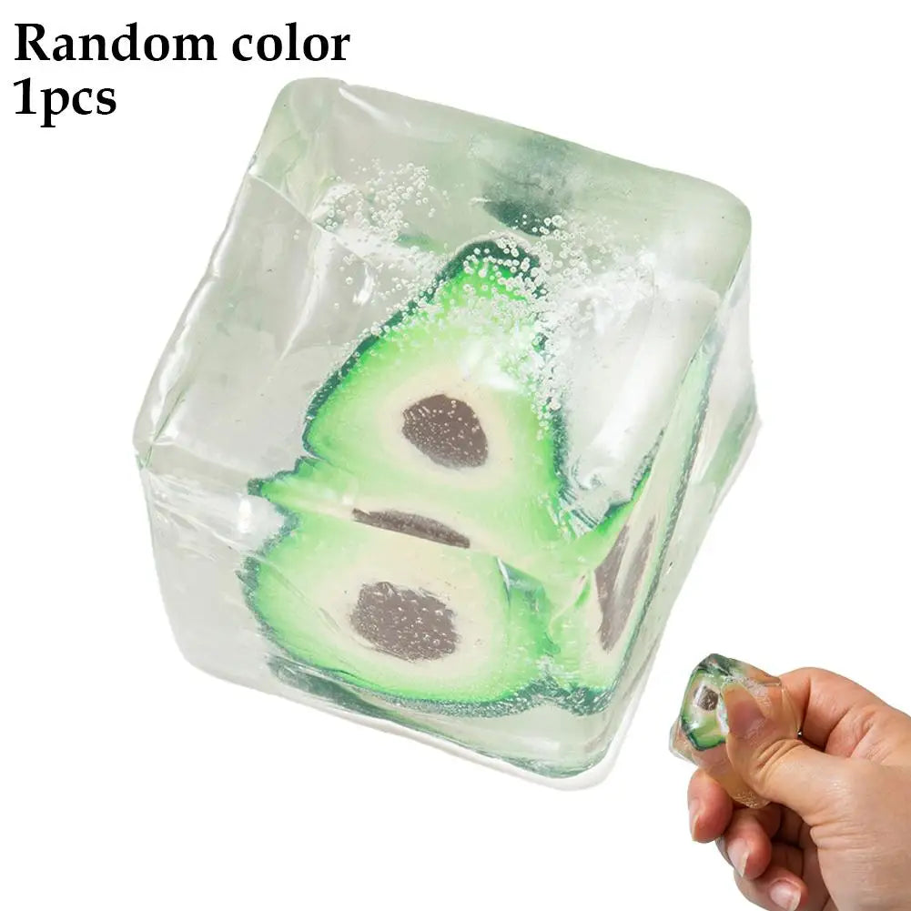TPR Fruit Squishy Toys 6 Pack Sensory Stress Relief Fidget Toys for Kids Adults Desk Decor Party Favors Soft Squeeze Ball