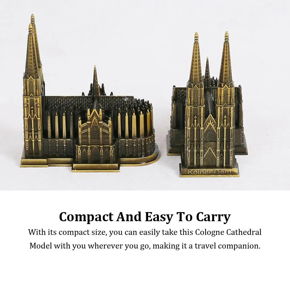 Cologne Cathedral Model Alloy Germany Landmark of the City Architecture Model Cologne Cathedral Craft Ornament 7x11.8x12.4 cm