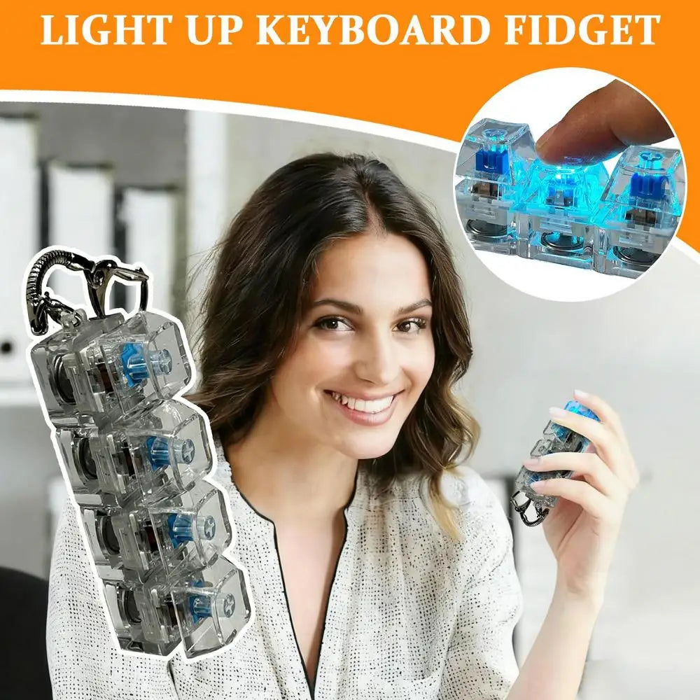 Keyboard Fidget Clicker Portable Charm Realistic Clicker Button Fidget for Adults for Adults Boys Girls Family Travel Backpack