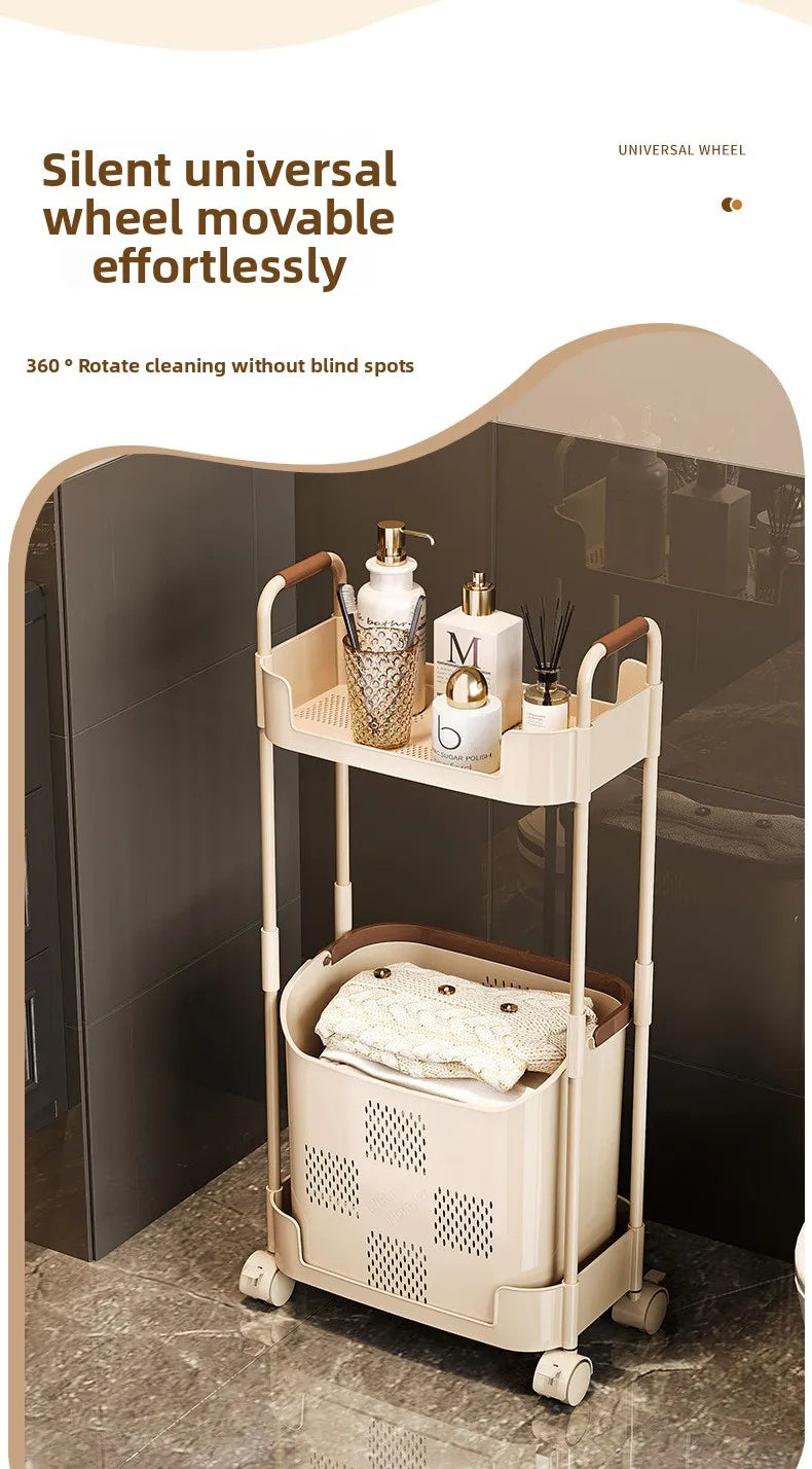Multi-Functional Laundry Hamper for Home - Large Movable Clothes Basket with Storage Shelf, Bathroom Organizer & Sorting Rack