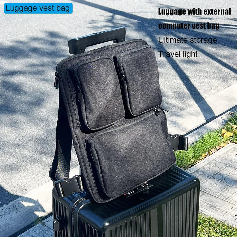 External Luggage Bag for Luggage Travel Organizer Storage Bag Lightweight 15.6-inch Laptop Handbag Suitcase Additional Vest Bag