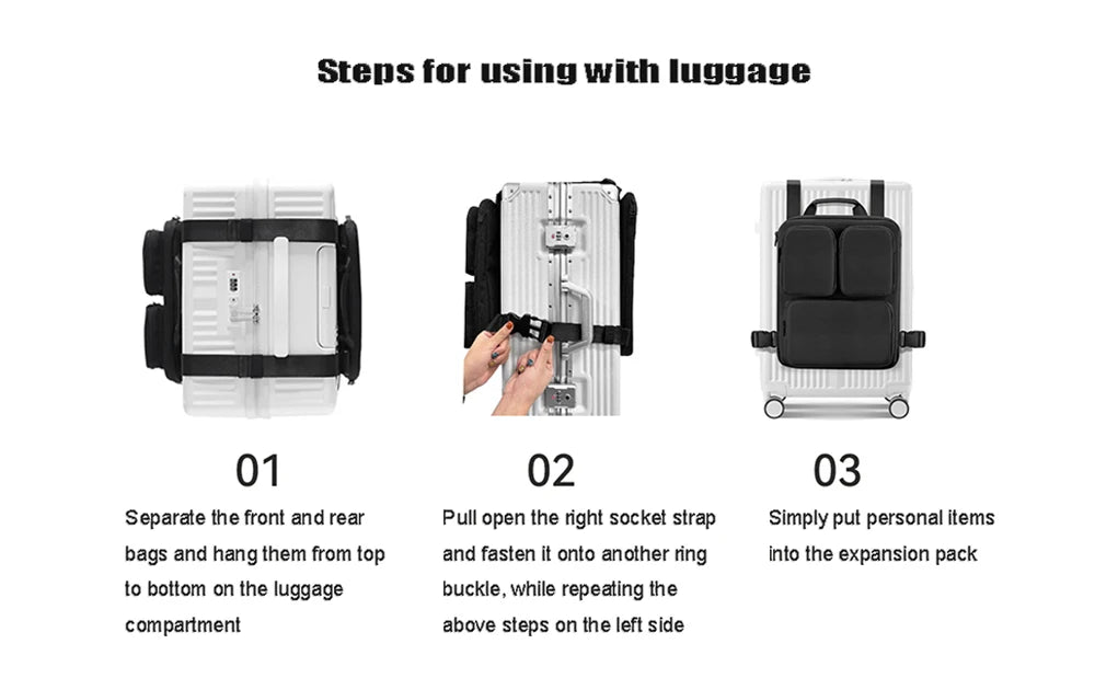 External Luggage Bag for Luggage Travel Organizer Storage Bag Lightweight 15.6-inch Laptop Handbag Suitcase Additional Vest Bag