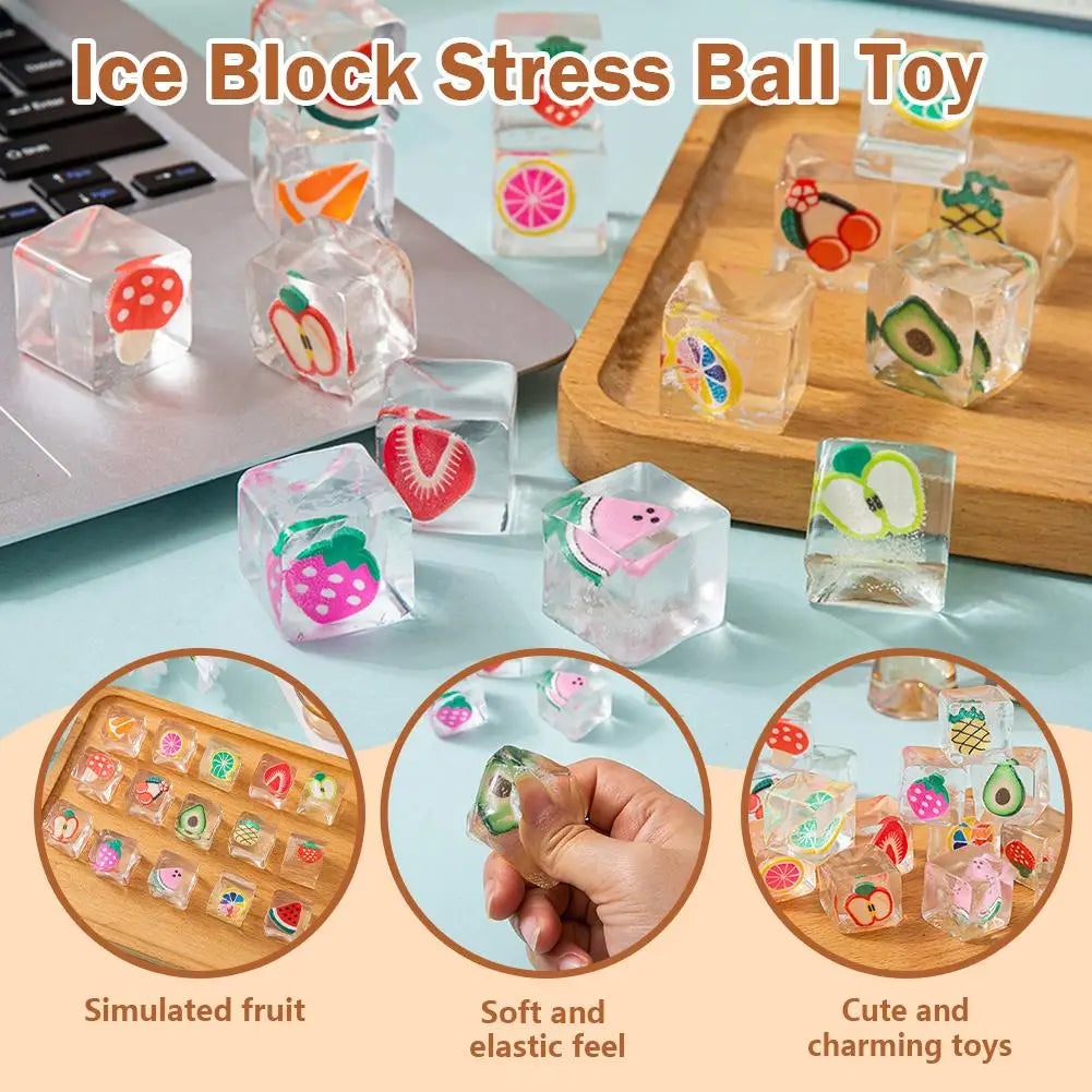 TPR Fruit Squishy Toys 6 Pack Sensory Stress Relief Fidget Toys for Kids Adults Desk Decor Party Favors Soft Squeeze Ball