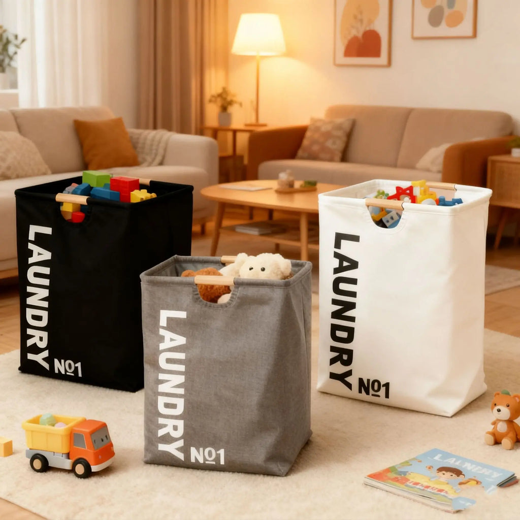 Large Laundry Hamper Clothes Hamper for Laundry Foldable Laundry Basket with Handle Cotton Fabric Storage Bin for Clothes Toys