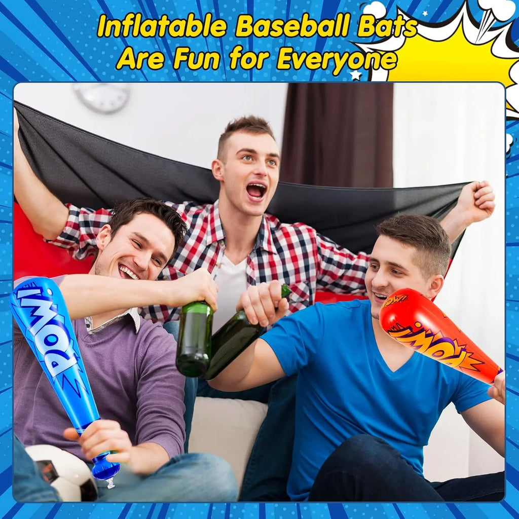6/12Pcs Pow Inflatable Baseball Bats 17 Inch Inflatable Toy Bats for Kids Baseball Party Decoration Favor Beach And Pool Toys