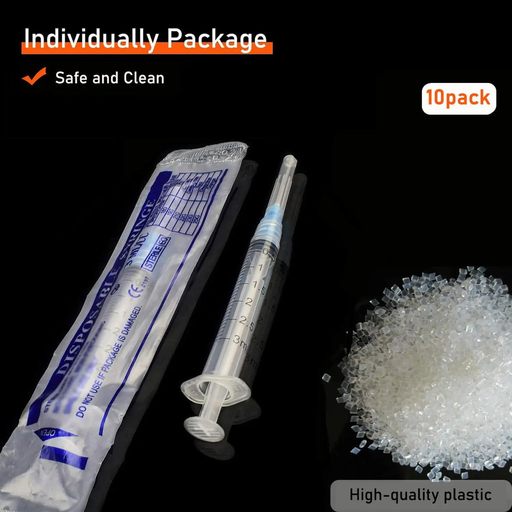 20 Pack 3ml Disposable Luer Lock Syringes with 23Ga 1 Inch Stainless Needle Individually Sealed Packed For Pet Farm Animal