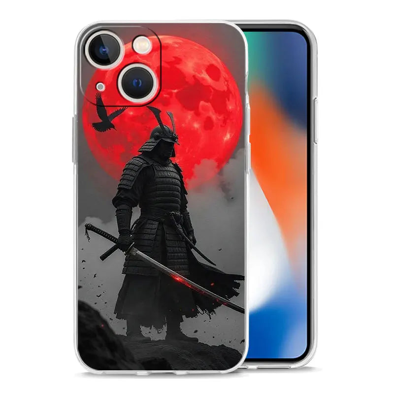 Phone Case For iPhone 17 Cases iPhone Air 16 15 12 13 14 Pro Max 7 8 Plus 16Pro iPhone11 Soft Cover Japanese Samurai Art