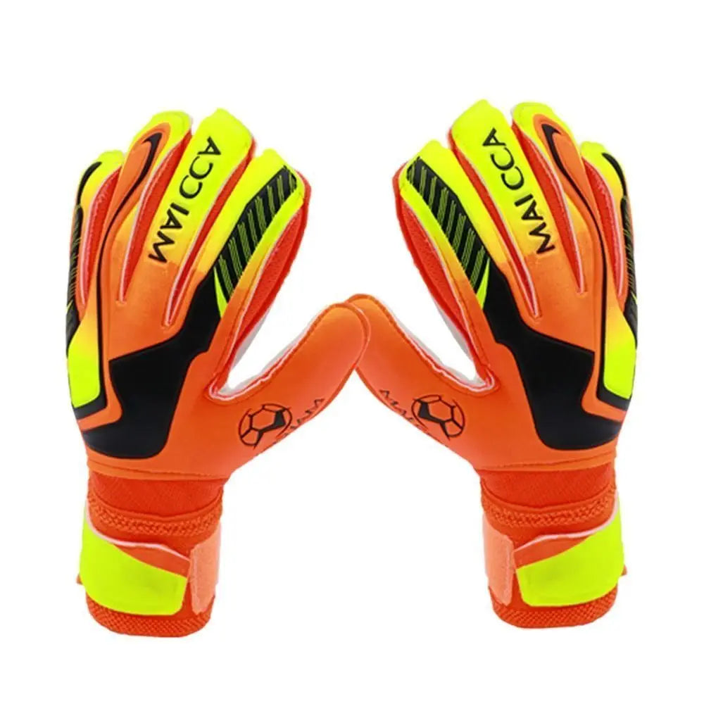 1 Pair Non-Slip Soccer Goalie Gloves Wear-Resistant Latex Game Goalkeeper Gloves Protective Fingers Anti Slip