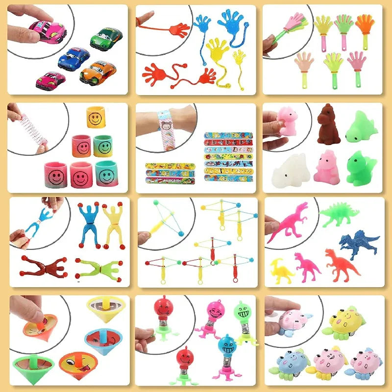 154/200Pcs Fidget Toys Multiple Toy Pack for Kids Birthday Party Xmas Gift Toy Pack Assortment Children's Favorite Party Toy Set