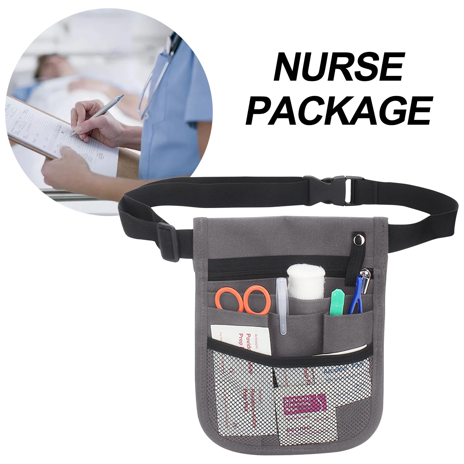 Nurse Fanny Pack Stethoscopes Durable Emergency Supplies Medical Gear Pocket Multiple Pockets Nurse Tool Waist Bag Vet Nurse