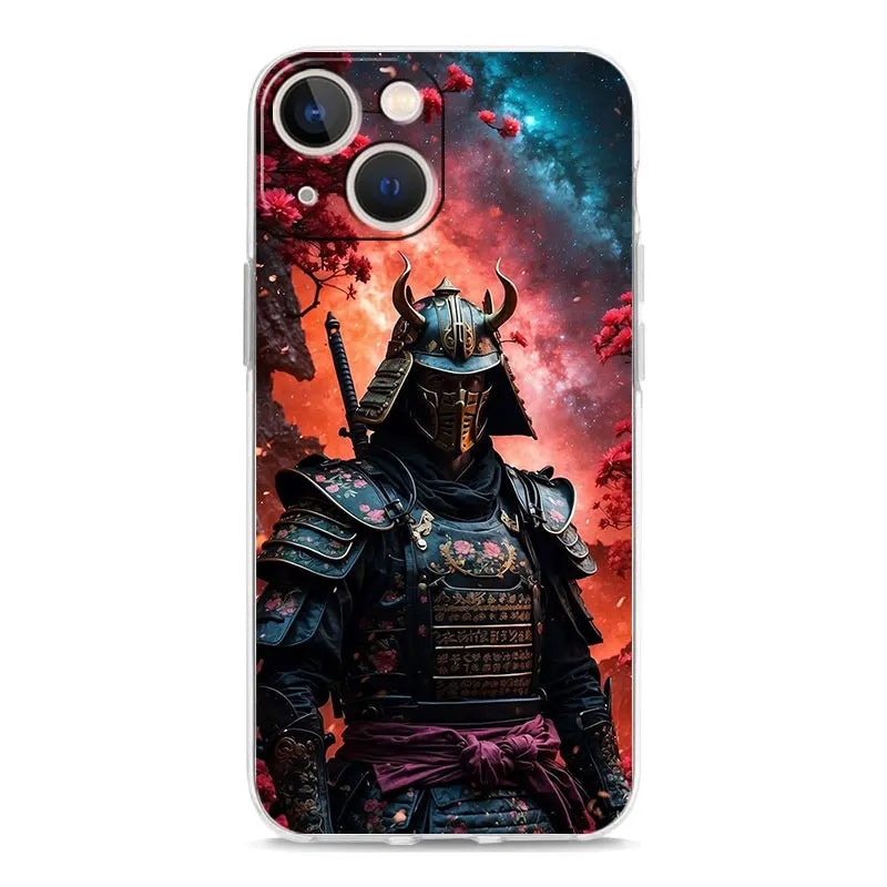 Phone Case For iPhone 17 Cases iPhone Air 16 15 12 13 14 Pro Max 7 8 Plus 16Pro iPhone11 Soft Cover Japanese Samurai Art