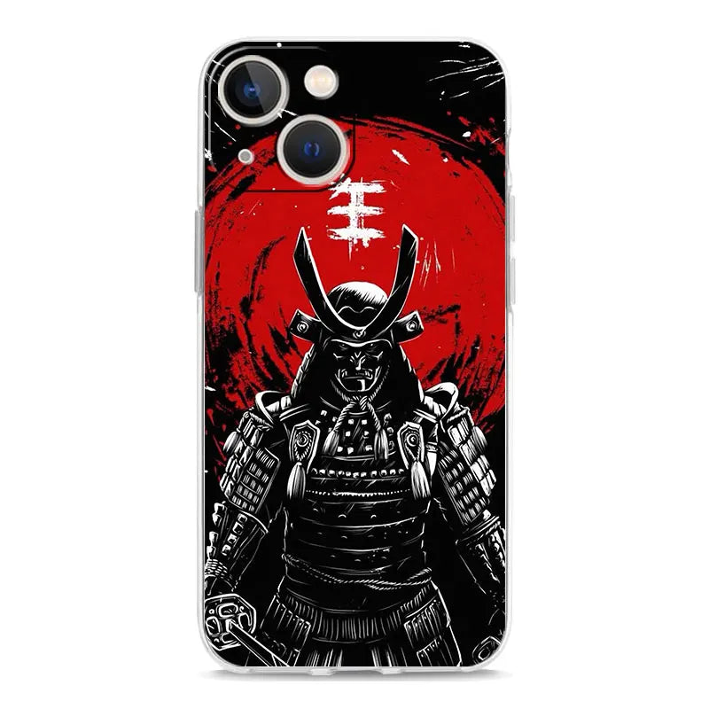 Phone Case For iPhone 17 Cases iPhone Air 16 15 12 13 14 Pro Max 7 8 Plus 16Pro iPhone11 Soft Cover Japanese Samurai Art