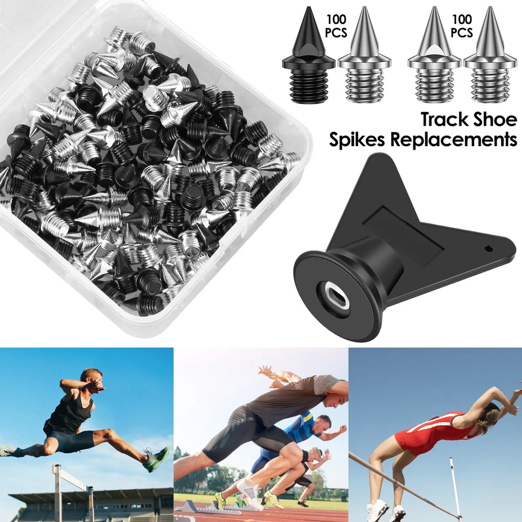 100Pcs Track Spikes Set Steel Wear Resistant Shoe Spikes Replacement Anti Slip Lightweight Sneakers Running Hiking Spikes