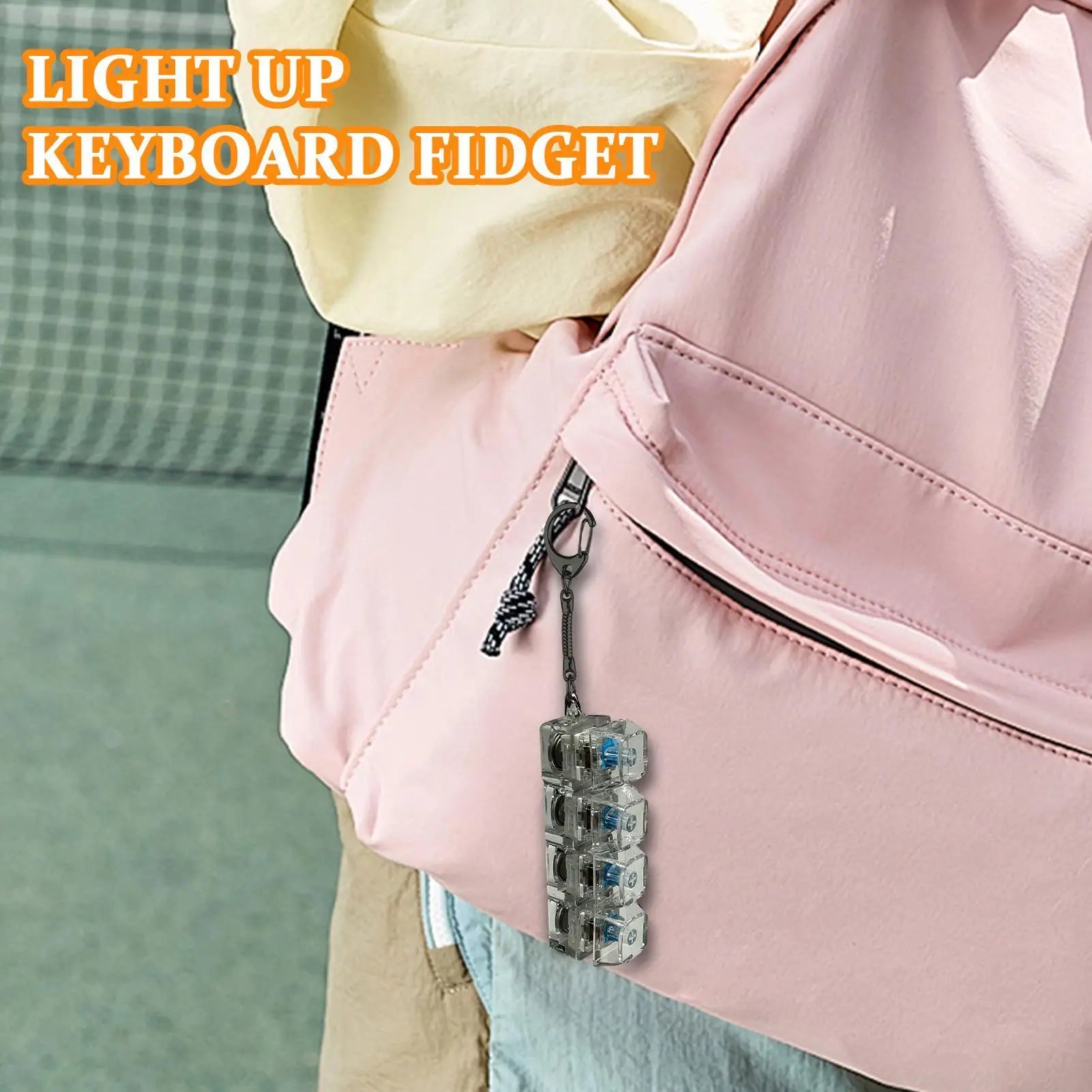 Keyboard Fidget Clicker Portable Charm Realistic Clicker Button Fidget for Adults for Adults Boys Girls Family Travel Backpack