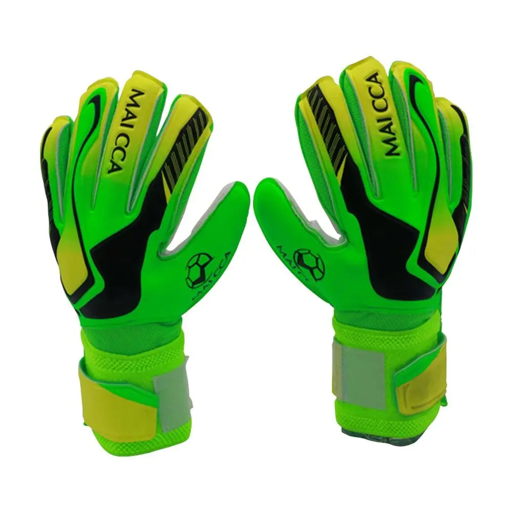 1 Pair Non-Slip Soccer Goalie Gloves Wear-Resistant Latex Game Goalkeeper Gloves Protective Fingers Anti Slip