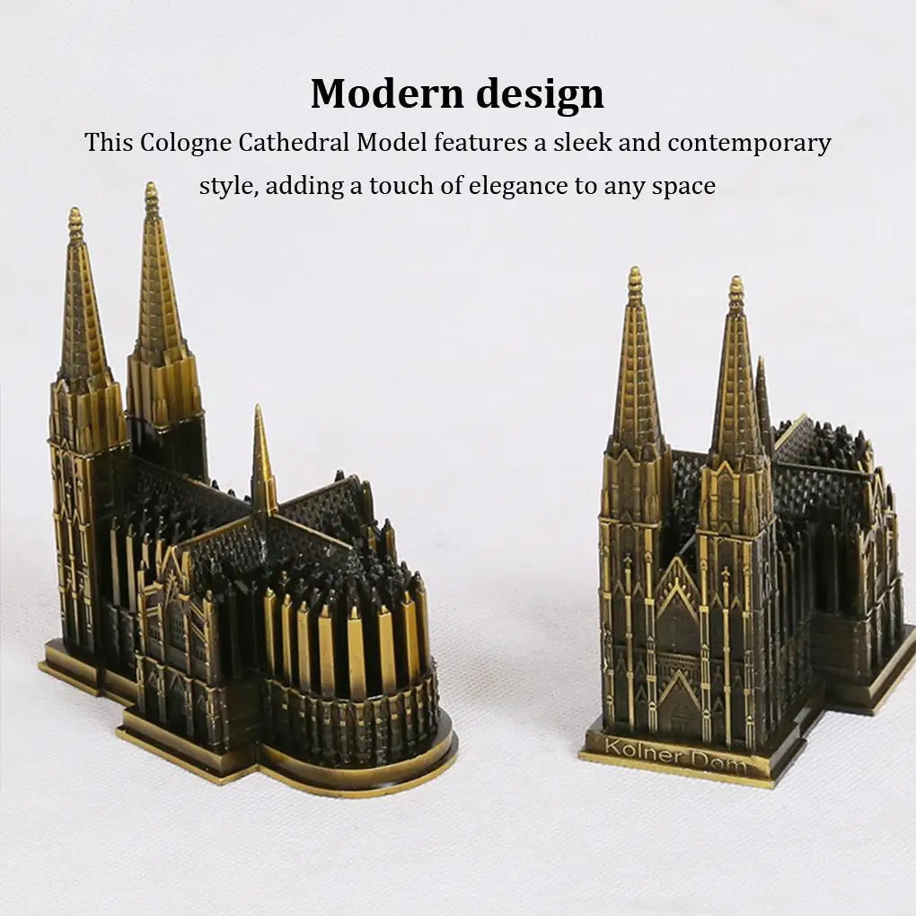 Cologne Cathedral Model Alloy Germany Landmark of the City Architecture Model Cologne Cathedral Craft Ornament 7x11.8x12.4 cm