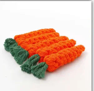 1/2/3Pcs Carrot Dog Bite Rope Pet Dog Toys Safe Durable Bite Dog Chew Toys Resistant Puppy Molar Cleaning Teeth Cotton Rope