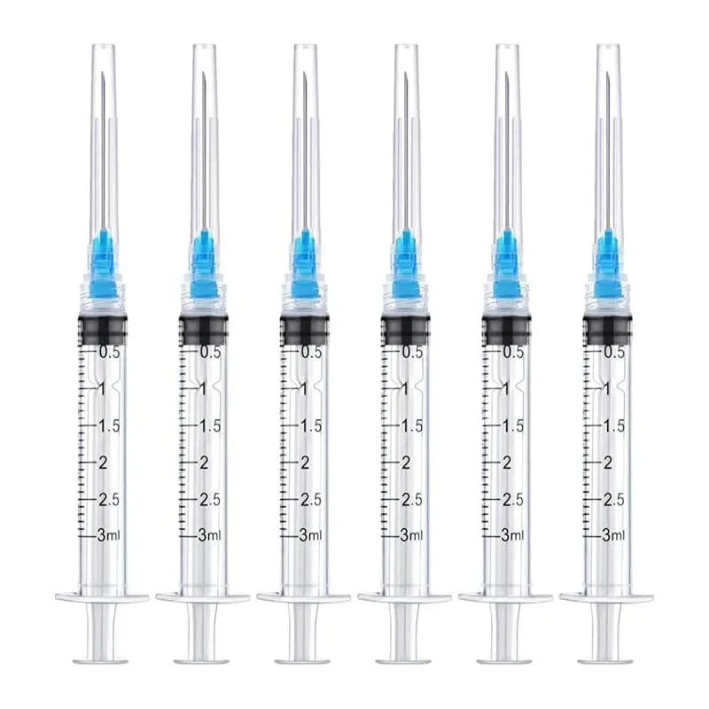 20 Pack 3ml Disposable Luer Lock Syringes with 23Ga 1 Inch Stainless Needle Individually Sealed Packed For Pet Farm Animal