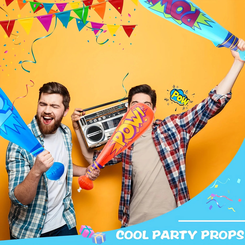 6/12Pcs Pow Inflatable Baseball Bats 17 Inch Inflatable Toy Bats for Kids Baseball Party Decoration Favor Beach And Pool Toys