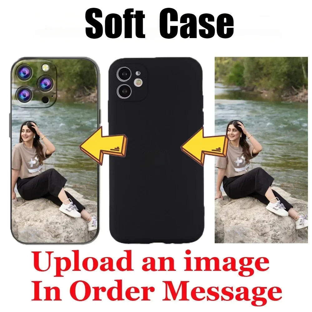 DIY Photo Phone Case for iPhone 17 Pro Max Air 16 Plus 15Pro 14 13 12 Mini 11 Custom Personalized Picture Silicone Glass Cover