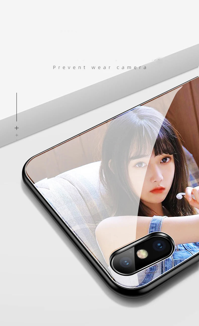 Custom Phone Cases For iPhone 16 16e 14 Pro Max 13 Mini 15 Plus Glass Silicone Cover Customized DIY Photo Personalized Pictures