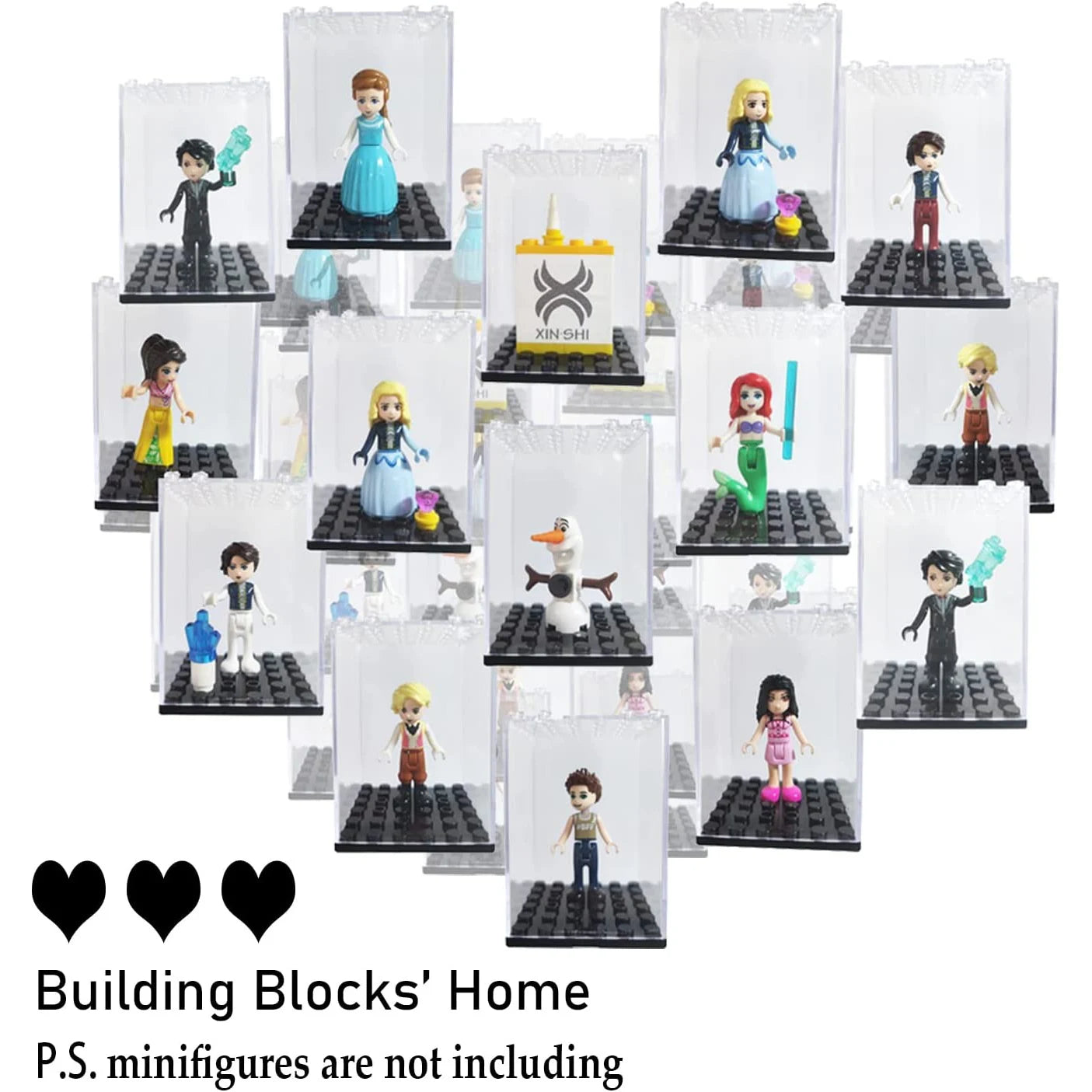 Minifigures Display Case, Acrylic Building Block Display Box,Action Figure Toys Storage for Lego Minifigure,Gift for Lego Lover
