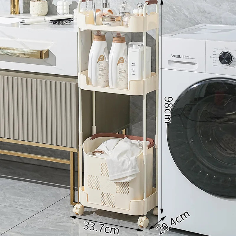 Multi-Functional Laundry Hamper for Home - Large Movable Clothes Basket with Storage Shelf, Bathroom Organizer & Sorting Rack