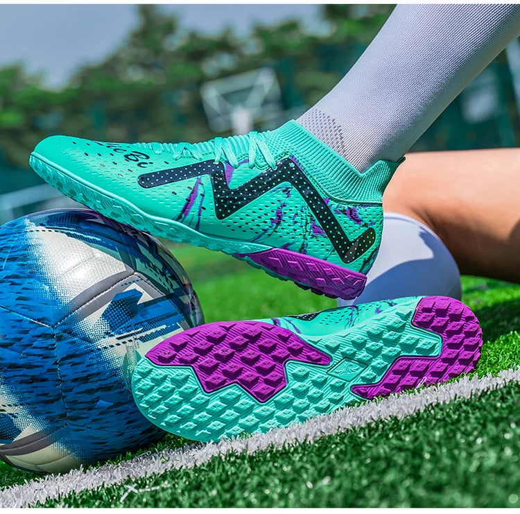 Men's Soccer Cleats Football Cleats for Mens Big Boys Mid-Top Spikes FG/TF Shoes for Youth Professional Training Turf Sneaker