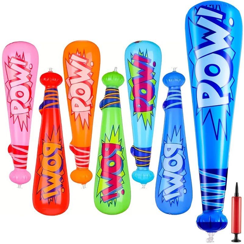 6/12Pcs Pow Inflatable Baseball Bats 17 Inch Inflatable Toy Bats for Kids Baseball Party Decoration Favor Beach And Pool Toys