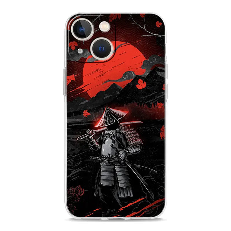 Phone Case For iPhone 17 Cases iPhone Air 16 15 12 13 14 Pro Max 7 8 Plus 16Pro iPhone11 Soft Cover Japanese Samurai Art