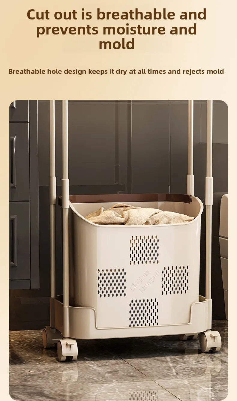 Multi-Functional Laundry Hamper for Home - Large Movable Clothes Basket with Storage Shelf, Bathroom Organizer & Sorting Rack