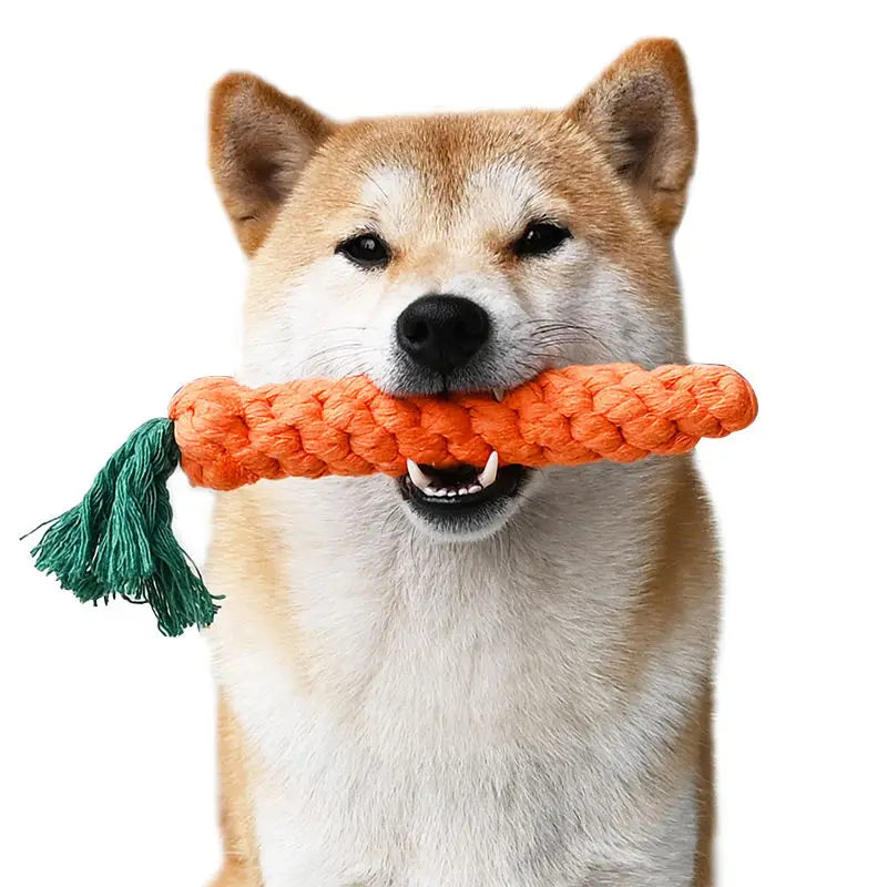 1/2/3Pcs Carrot Dog Bite Rope Pet Dog Toys Safe Durable Bite Dog Chew Toys Resistant Puppy Molar Cleaning Teeth Cotton Rope